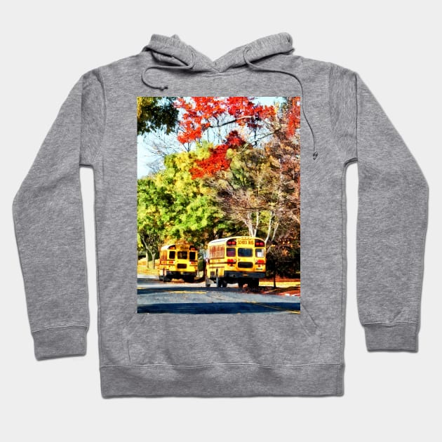 Teachers - Parked School Buses Hoodie by SusanSavad